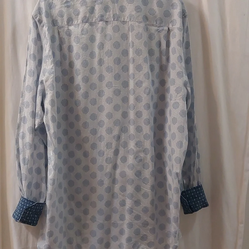 Visconti Black Luchiano Visconti Blue dot long-sleeved shirt Size XL - Picture 9 of 9